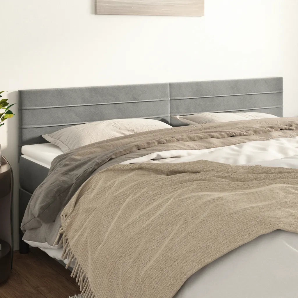 Testiera | Testata Grigio Chiaro 180x5x78/88 cm in Velluto