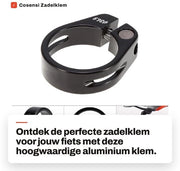 Zadelpenklem in lega di alluminio 34,9 mm - Accessori bicicletta - Leggero - Duraturo - Facile da installare