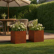 Vaso da giardino 2 pz Ruggine 35 x 35 x 35 cm Acciaio Corten 8004965