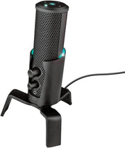 Trust Gaming GXT 258 Fyru Microfono PC, 4 Pattern Di Registrazione, Illuminazione LED, Microfono USB Per Computer, PS4, PS5, Streaming, Twitch, YouTube, Discord, Canto, ASMR, Podcasting - Nero