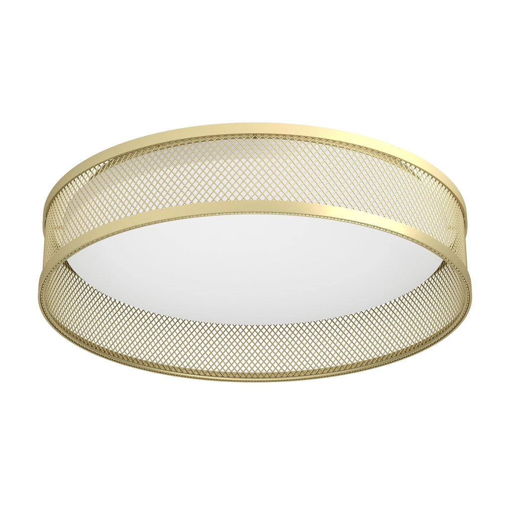 Plafoniera Contemporanea Luppineria Acciaio Ottone Opaco Luce Led Integrato 20W