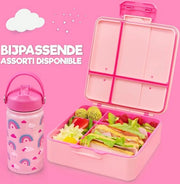 Tromba per Bambini con Scatole, Arcobaleno, Sostenibile e Imprato, Scatola Bento per Bambini da 3 a 12 anni, Facile da Pulire, Snack Salutari e Divertenti, Sicura e BPA Libera