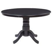 Tavolo da pranzo rotondo in legno retrò con piedistallo 120 cm nero stile retrò vintage