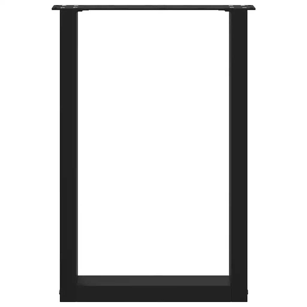 Gambe per tavolo da pranzo a forma di U 2 pz nere 50x(72-73) cm in acciaio 4013176