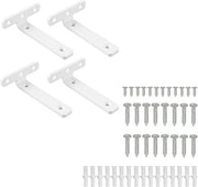 Set di 4 supporti per tavolo in sospensione, 10 x 7,5 cm, fissaggio invisibile alla parete, supporti per tavolo in sospensione duraturi, bianchi
