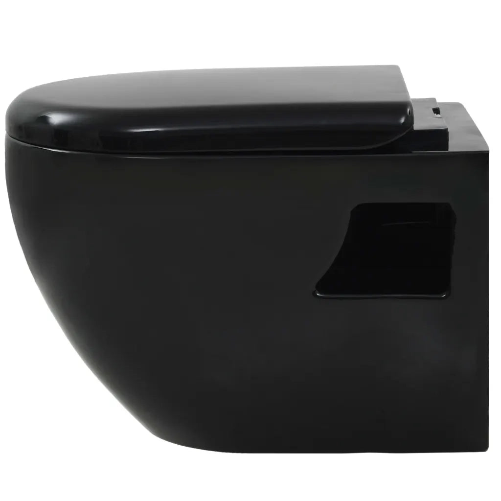 WC a Muro con Sciacquone Nascosto in Ceramica Nera CFW5514905
