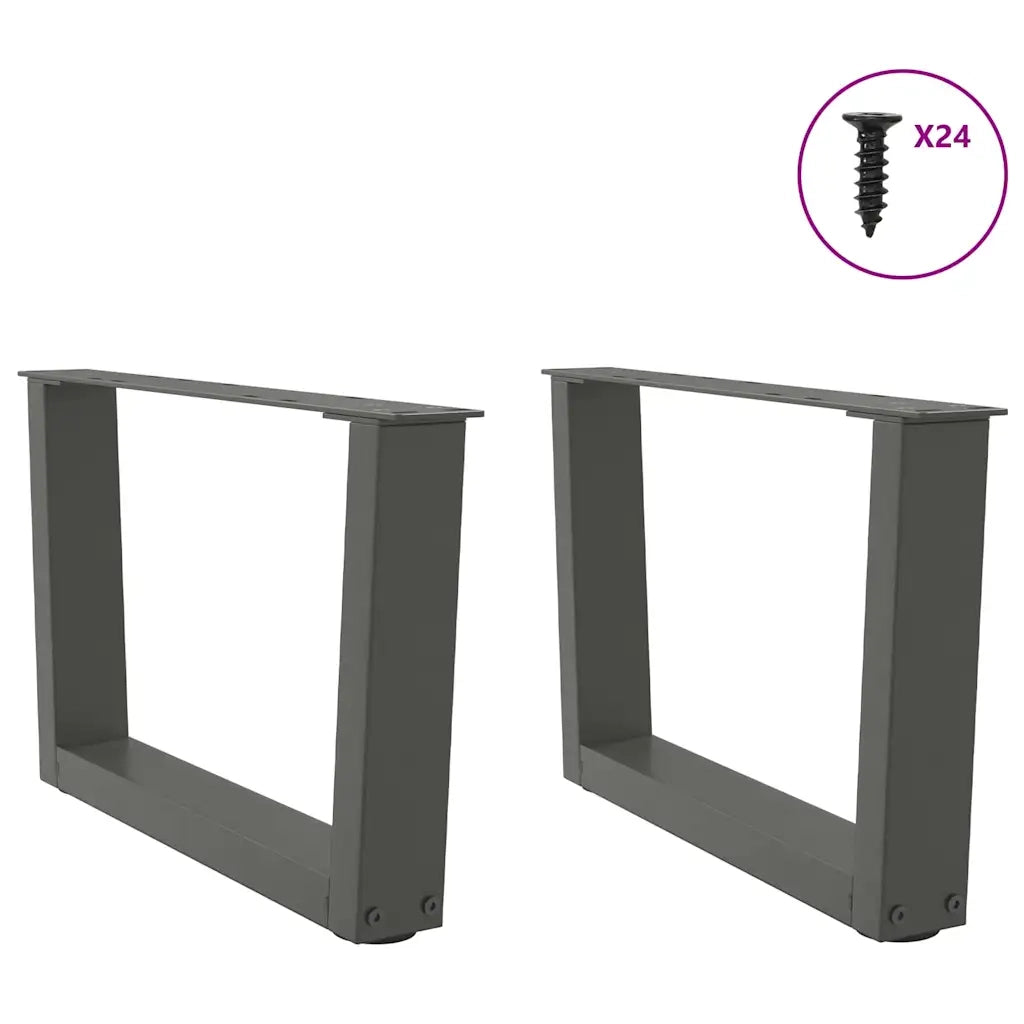 vidaXL Gambe per Tavolino da Caffè a Forma di V 2 pz Antracite 60x(30-31,3) cm Acciaio
