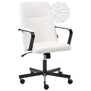 Sedia da ufficio in tessuto bianco girevole e regolabile in altezza con braccioli Casa Ufficio Studio Tradizionale Moderna
