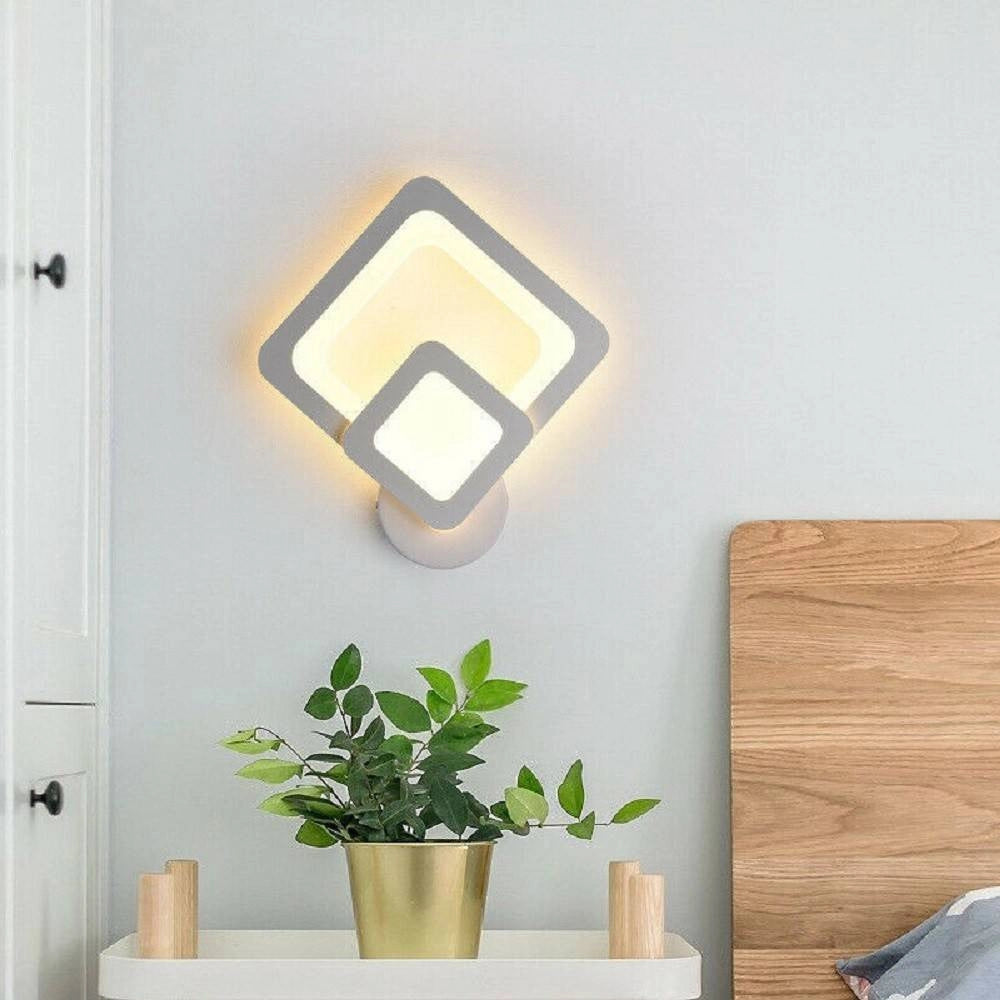 Trade Shop - Applique Moderno Led Rombo 12w Lampada Da Parete Tre Colorazione Di Luce E82-b3c -