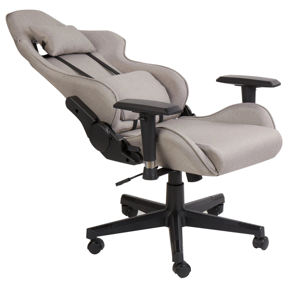 Sedia da ufficio ergonomica in tessuto con braccioli regolabili di colore beige poltrona gaming stile moderno