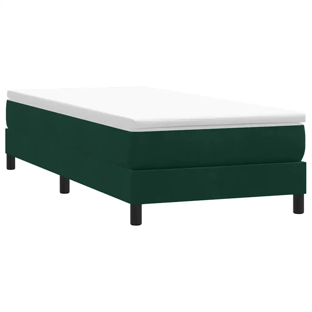 Giroletto a Molle con Materasso Verde Scuro 80x220 cm Velluto 3315948