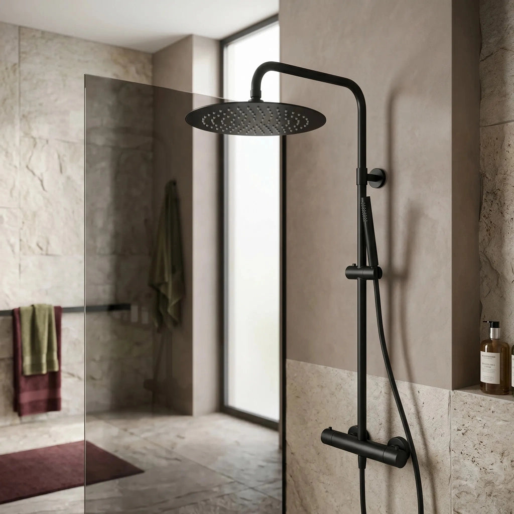 Soffione Doccia Rotondo Rea Js-p014b 30cm Black