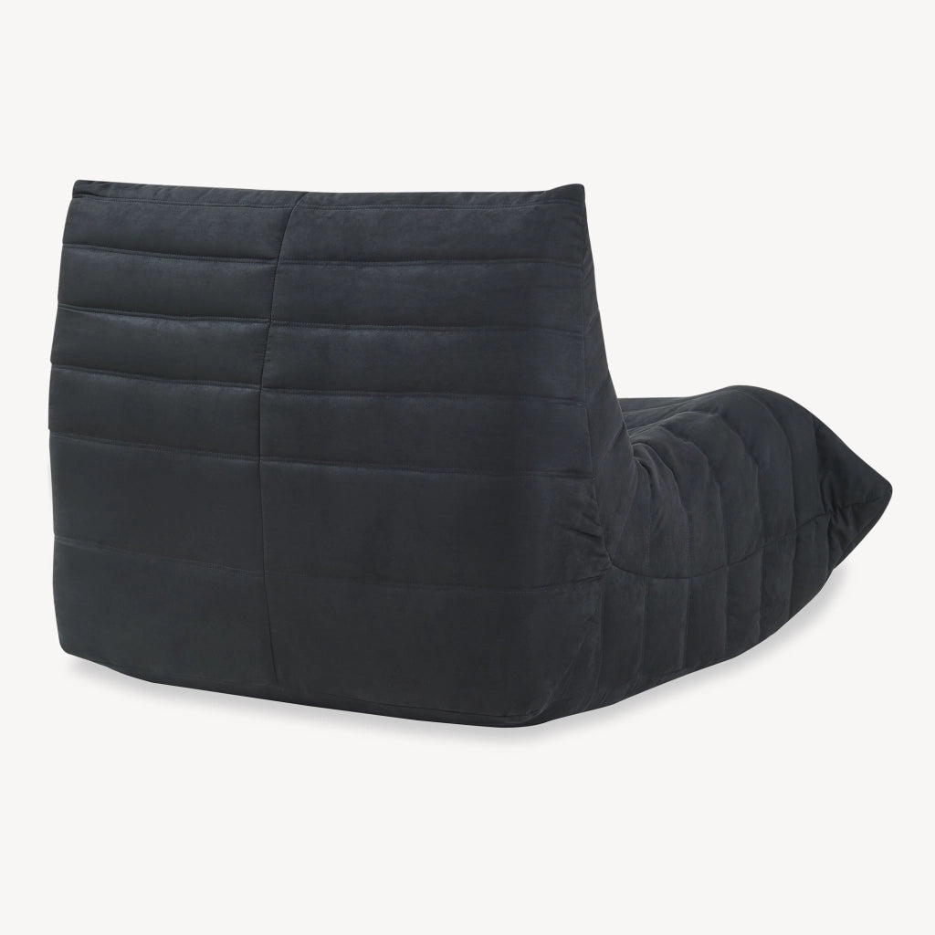 Poltrona Bassa Imbottita Kodsø con Rivestimento in Microfibra 75x90x100 cm - Nero [en.casa]