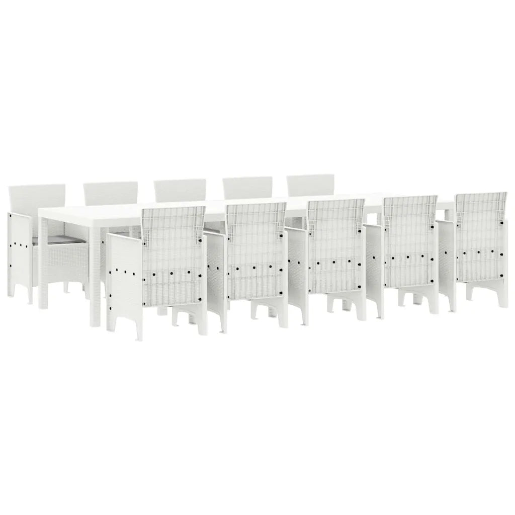 Set da Pranzo per Giardino 11 pcs Bianco e Grigio chiaro 3378764