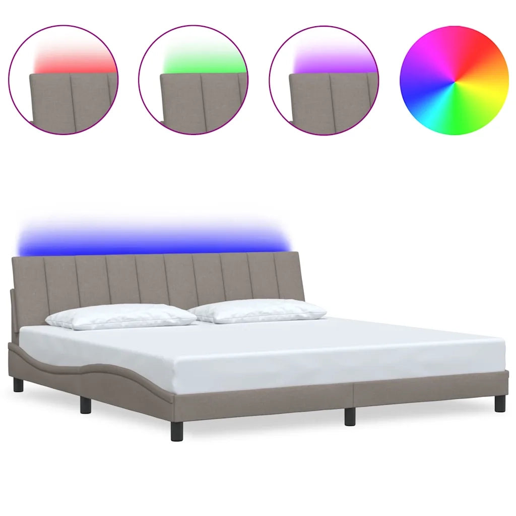 Giroletto senza Materasso Hanko Tortora 200x200 cm in Tessuto 3310486