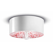 Plafoniera Media Vintage Decò Pi Ceramica Ming Rosso 1 Luce E27