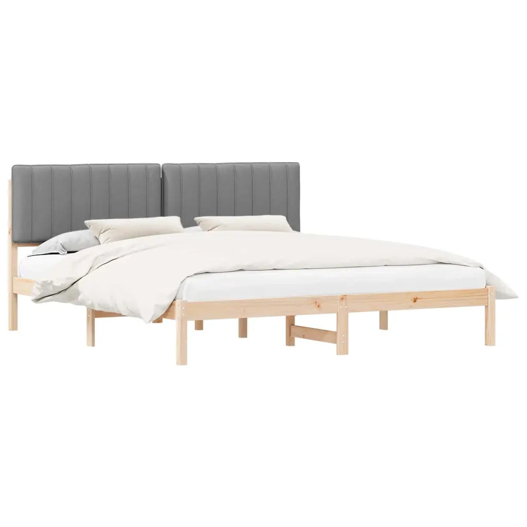 Letto con Testiera Rivestita Grigio chiaro 180 x 200 cm 878029