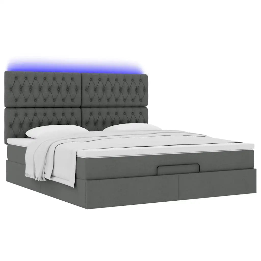 Struttura Letto Pouf con Materasso 160x200 cm in Tessuto 3314101