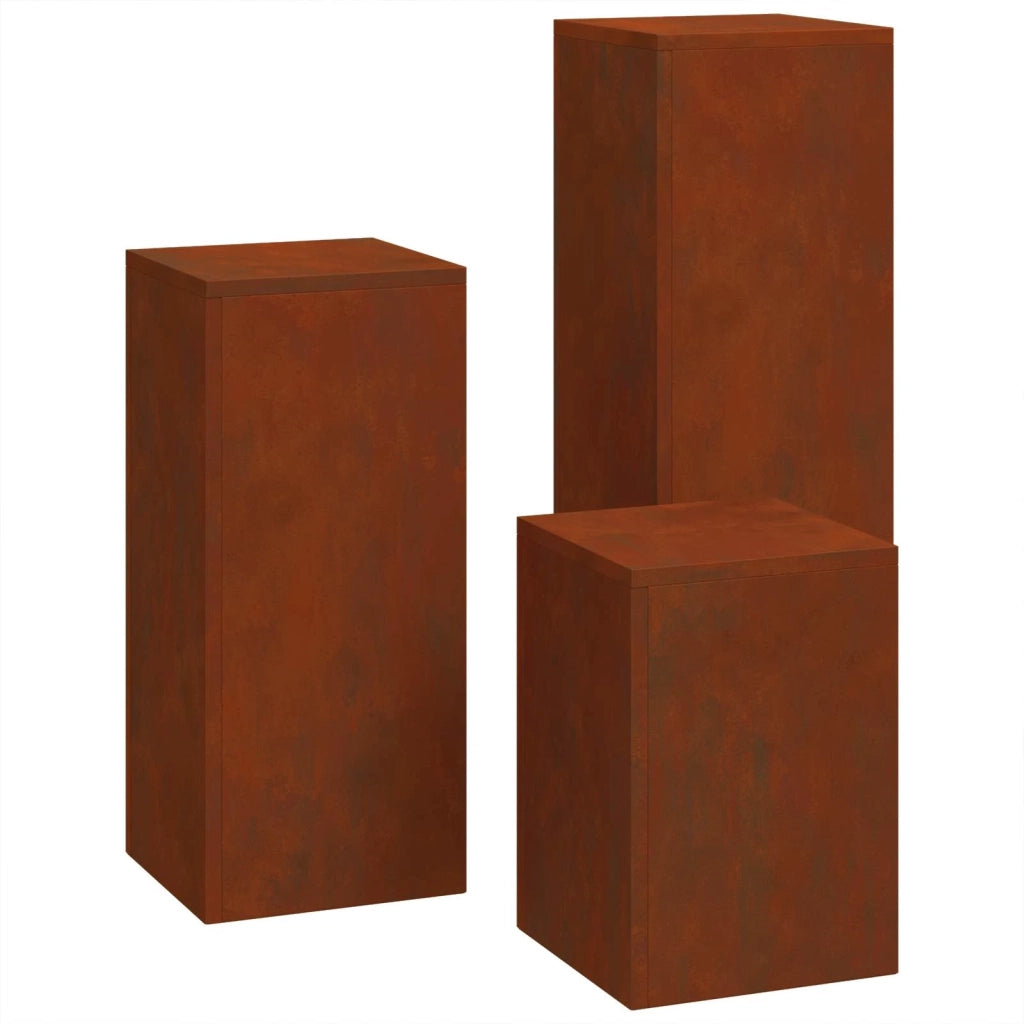 Supporto per piante 3 pcs Ruggine 865833