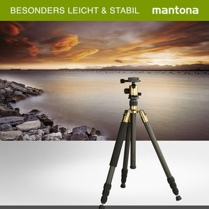Mantona Titanium Carbon Treppiede, 170 cm