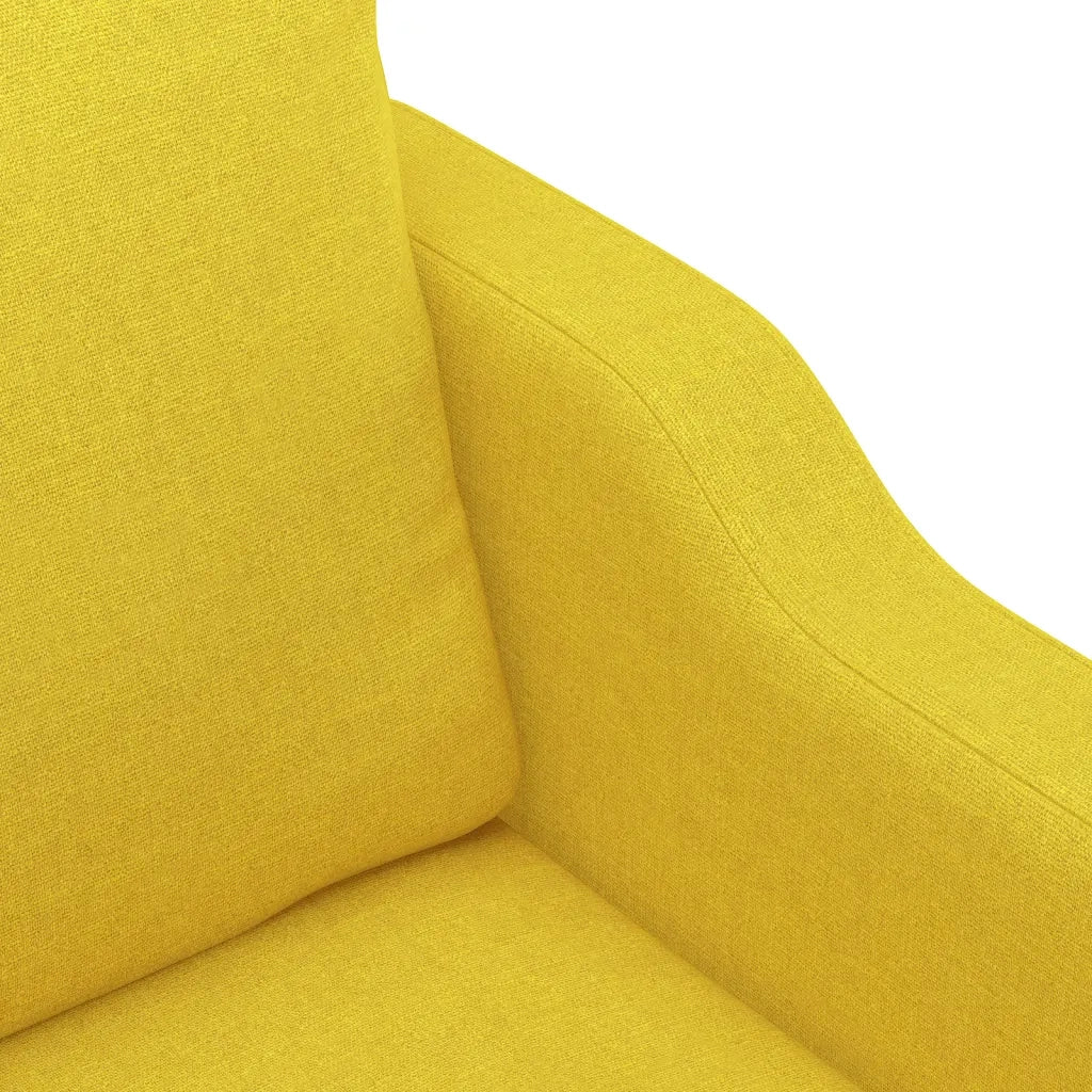 Set di Divani 3 pz con Cuscini Giallo Chiaro in Tessuto