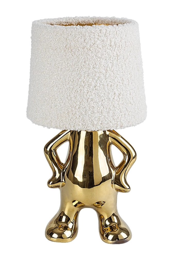 Lampada da tavolo ceramica oro paralume crema E14 Rabalux