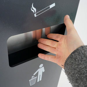 Cestino Gettacarte Posacenere 30x27x98 cm in Metallo Antracite