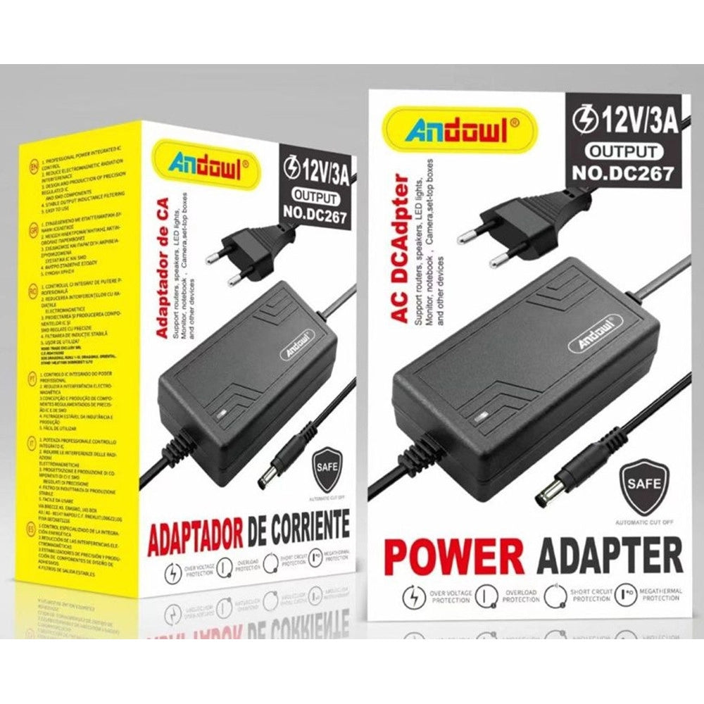 Trade Shop - Alimentatore Universale Ac/dc Adattatore Di Corrente 12v 3a Per Monitor Notebook Q-dc267 -