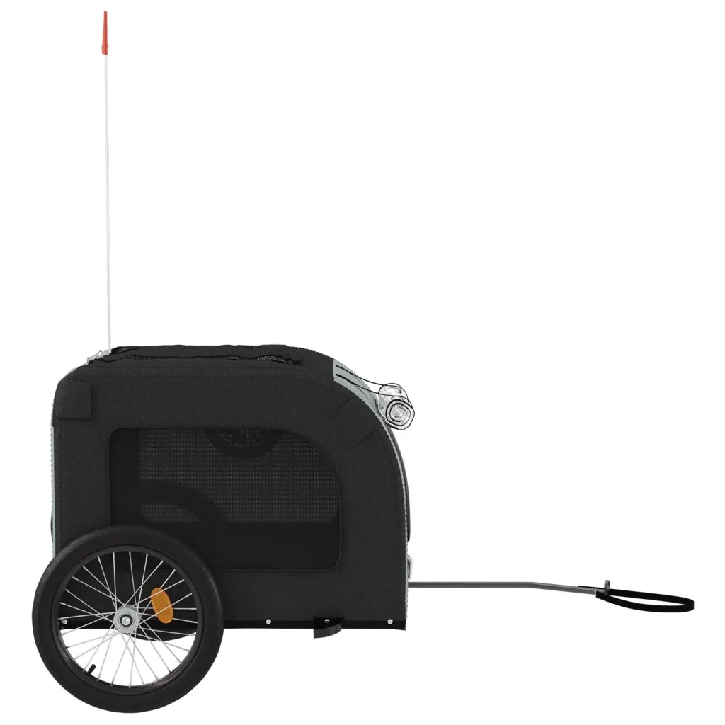 Rimorchio da Bici per Animali Grigio e Nero Oxford e Ferro CFW3428640