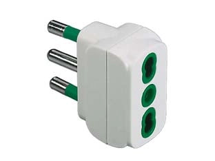 ADATTATORE 2 POLI + TERRA BIPASSO BIANCO- - bianco 82110 - 5 pezzi FANTON