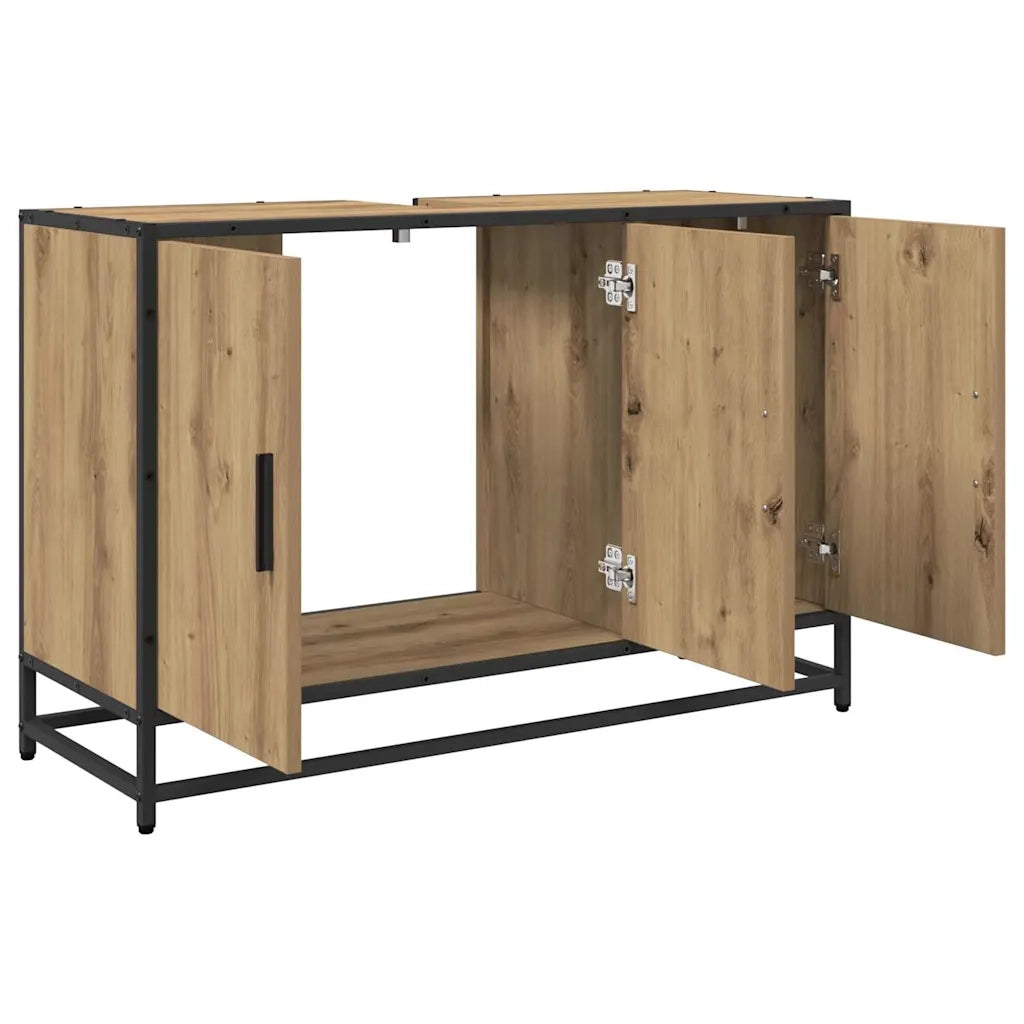 Mobile da Bagno con porta Rovere artigianale 90 x 33 x 60 cm 883618