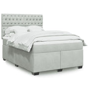 vidaXL Giroletto a Molle con Materasso Grigio Chiaro 160x200cm Velluto