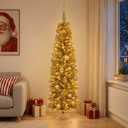 Albero di Natale Slim artificiale con palline 180 cm 300 LED 3461187