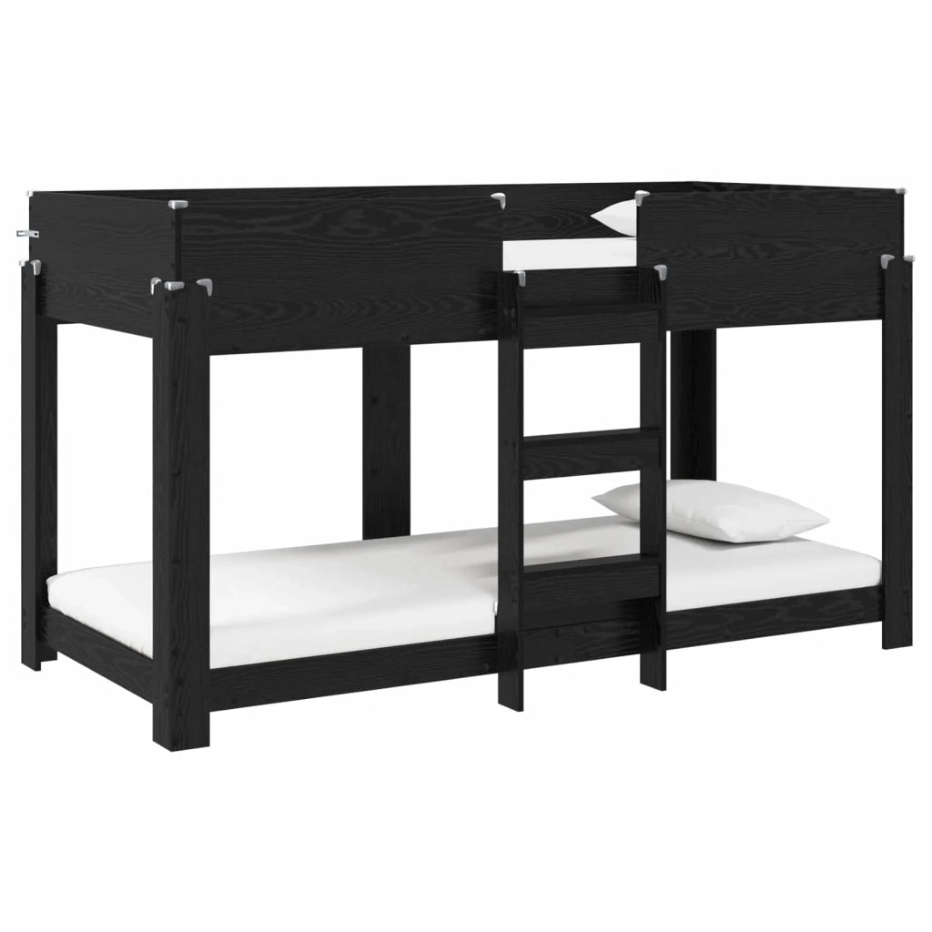 Letto a Castello per Bambini Rovere Nero 80 x 200 cm 3410524