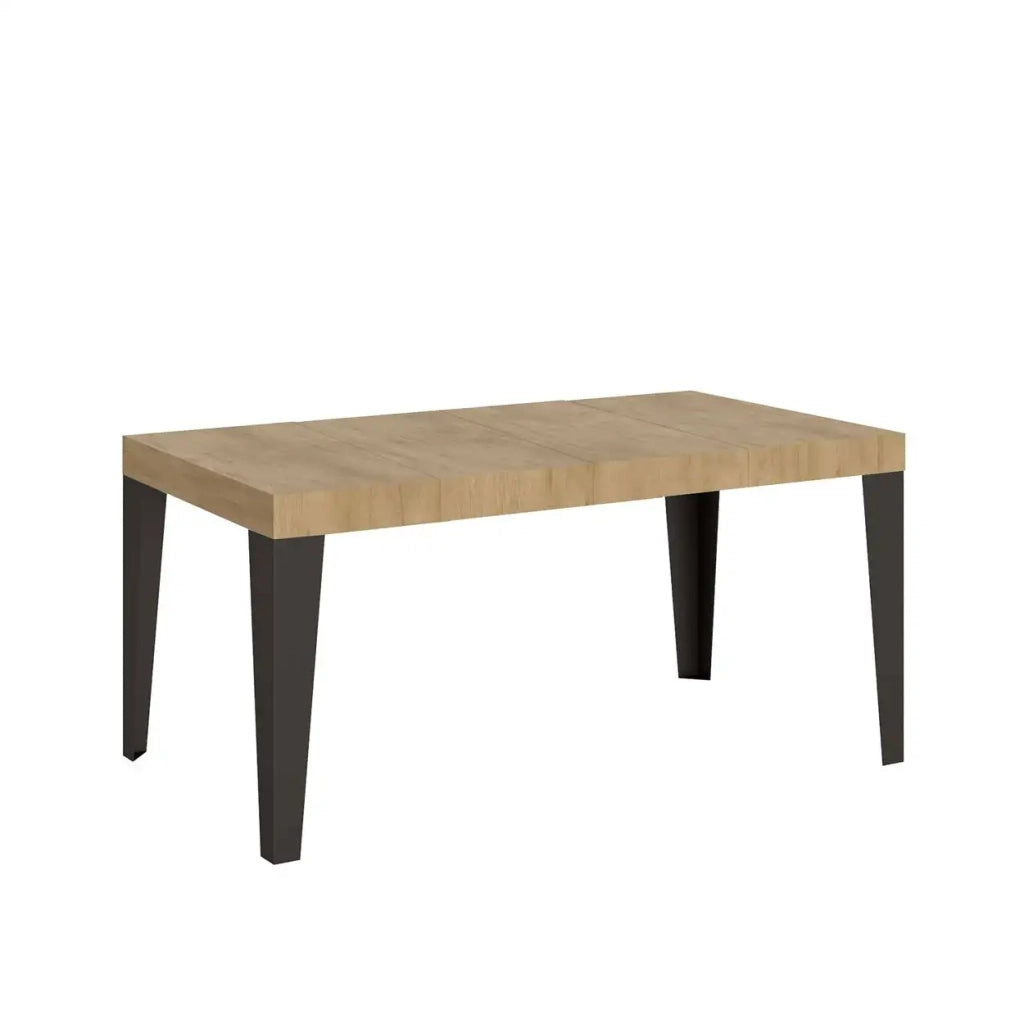 Tavolo allungabile 130/390x90 cm Flame Premium colore quercia natura gambe antracite