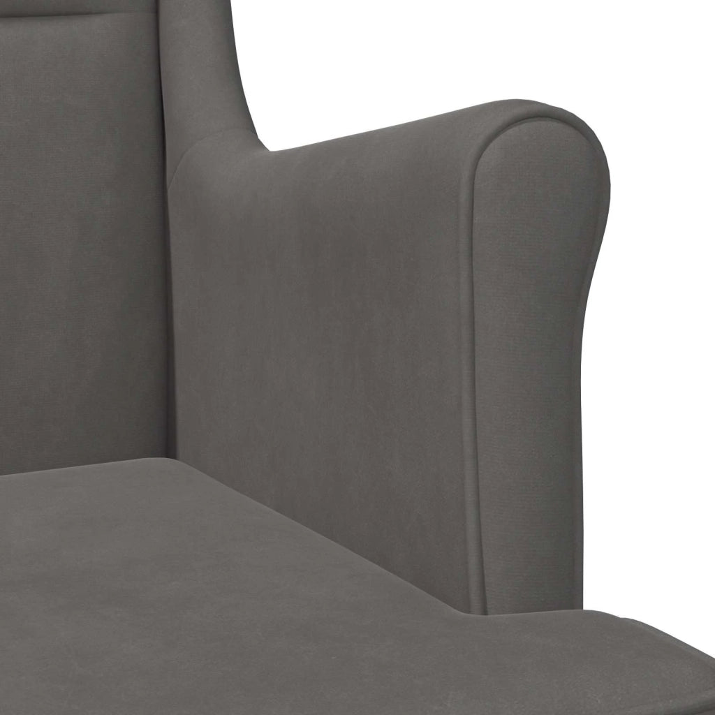 Poltrona-Divano Sedia-Poltroncina Grigio Scuro Velluto 184660