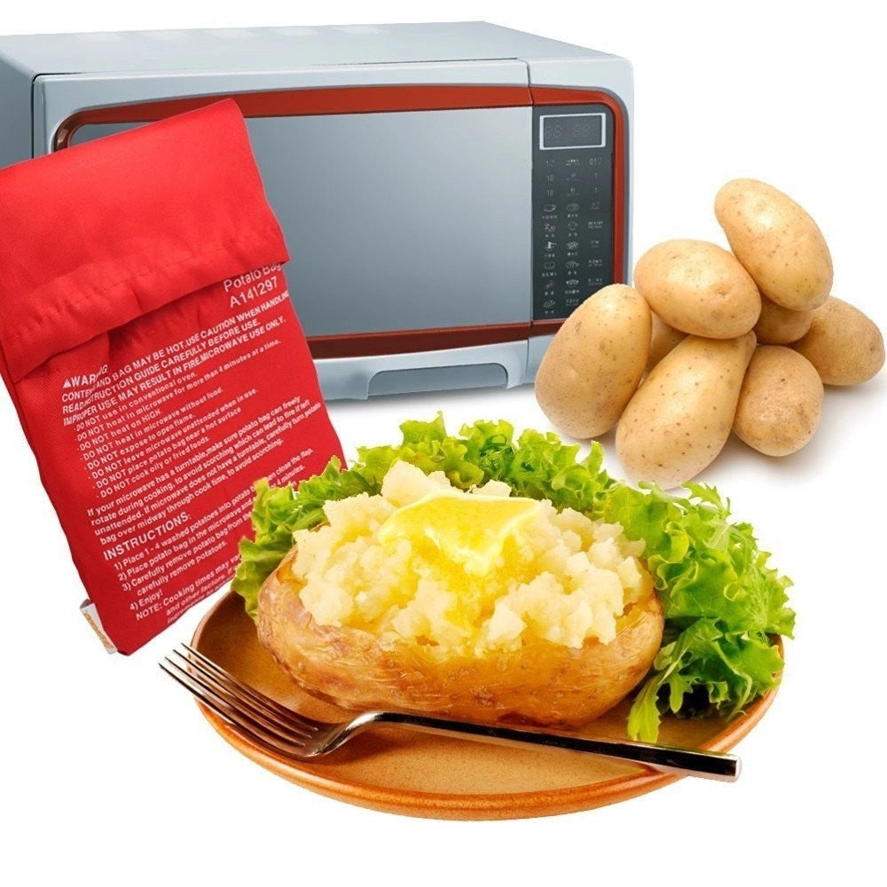 Trade Shop - Sacchetto Per Cottura Patate Sacco Cuoci Al Forno A Microonde Potato Express -