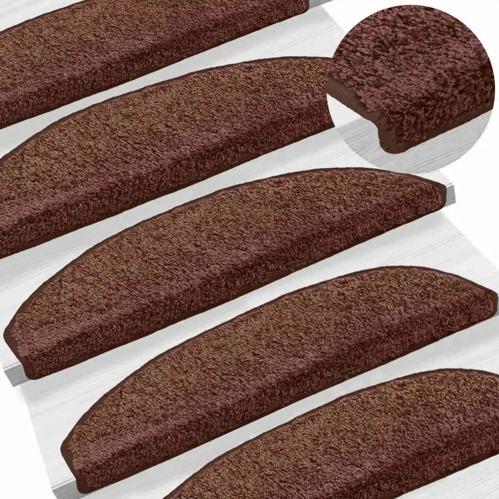Tappetini per scale autoadesivi Semicircolare 15 pcs Marrone