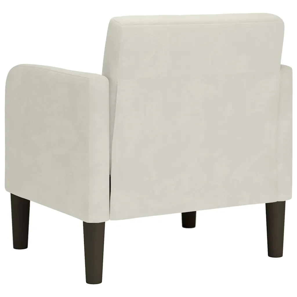 Divano Sedia con Braccioli Crema 54 cm in Velluto