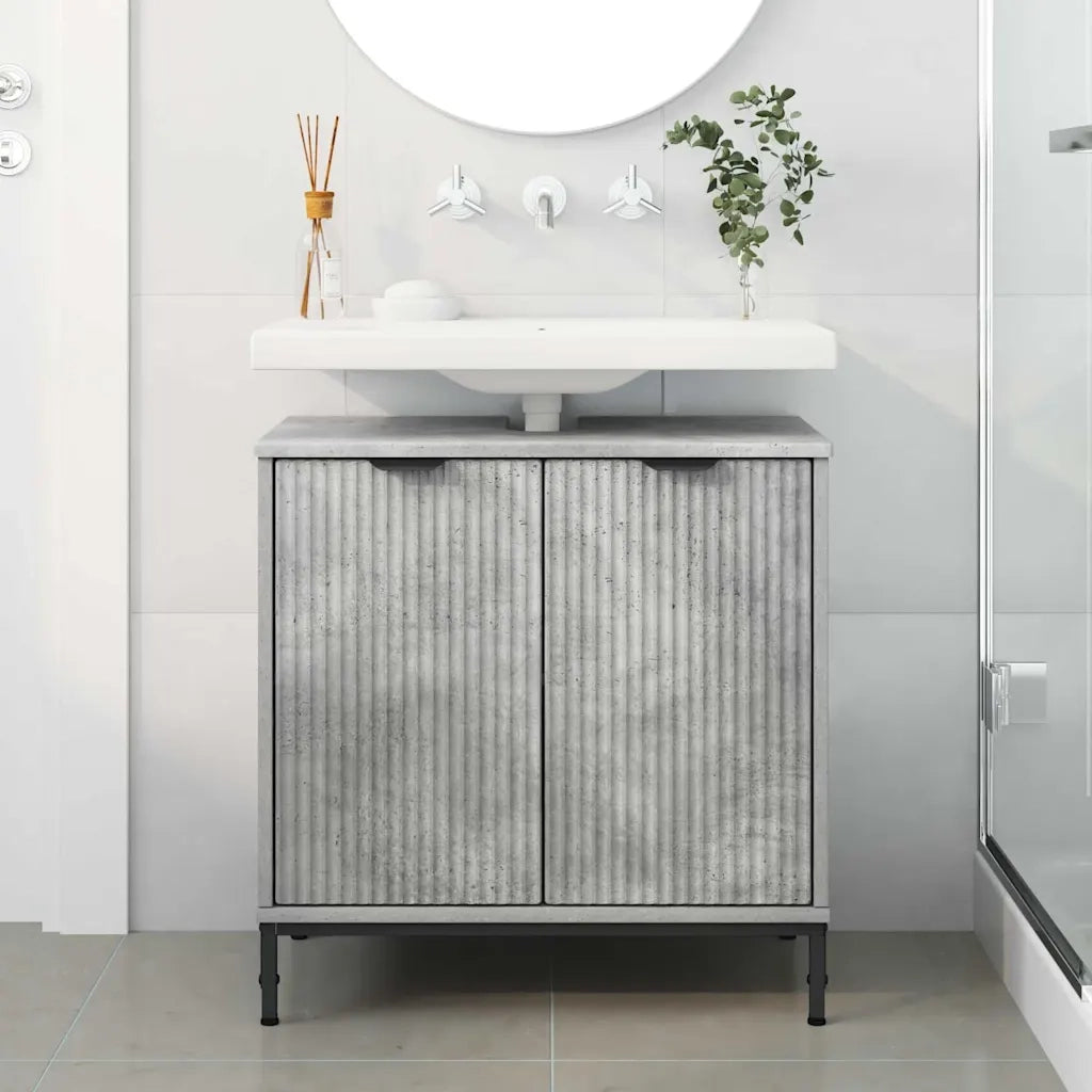 Armadio per Lavabo da Bagno Grigio cemento 60,5 x 33,5 x 61 cm