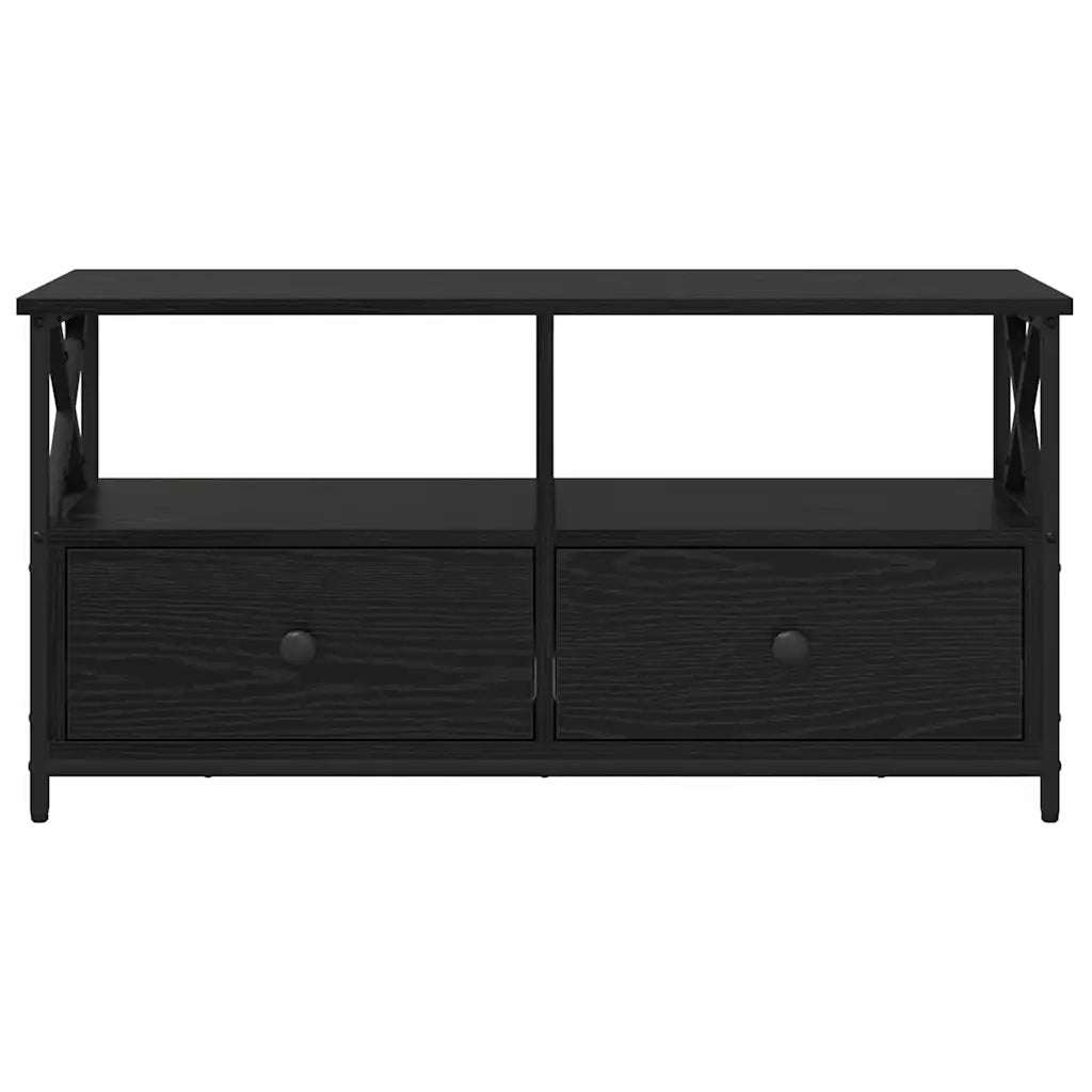 Mobile TV con cassetto-Credenza TV-Console TV Rovere Nero 90 x 33 x 45 cm