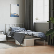 Giroletto con Testiera-Struttura Letto con testiera Metallo Bianco 107x203 cm 890774