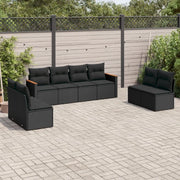 Set Divani da Giardino con Cuscini 8 pz Nero in Polyrattancod mxl 113051