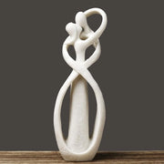 Figurina decorativa, scultura d'arte moderna astratta, decorazione per la sala da pranzo, decorazione per la reception, decorazione per la casa, decorazione per l'ufficio, realizzata in poliressina, regalo (bianco)