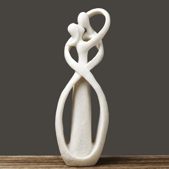 Figurina decorativa, scultura d'arte moderna astratta, decorazione per la sala da pranzo, decorazione per la reception, decorazione per la casa, decorazione per l'ufficio, realizzata in poliressina, regalo (bianco)