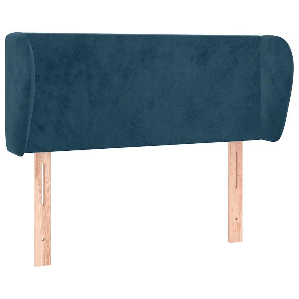 Testiera ad Orecchio-Testata con Orecchie Blu Scuro 103x23x78/88 cm in Velluto 106718