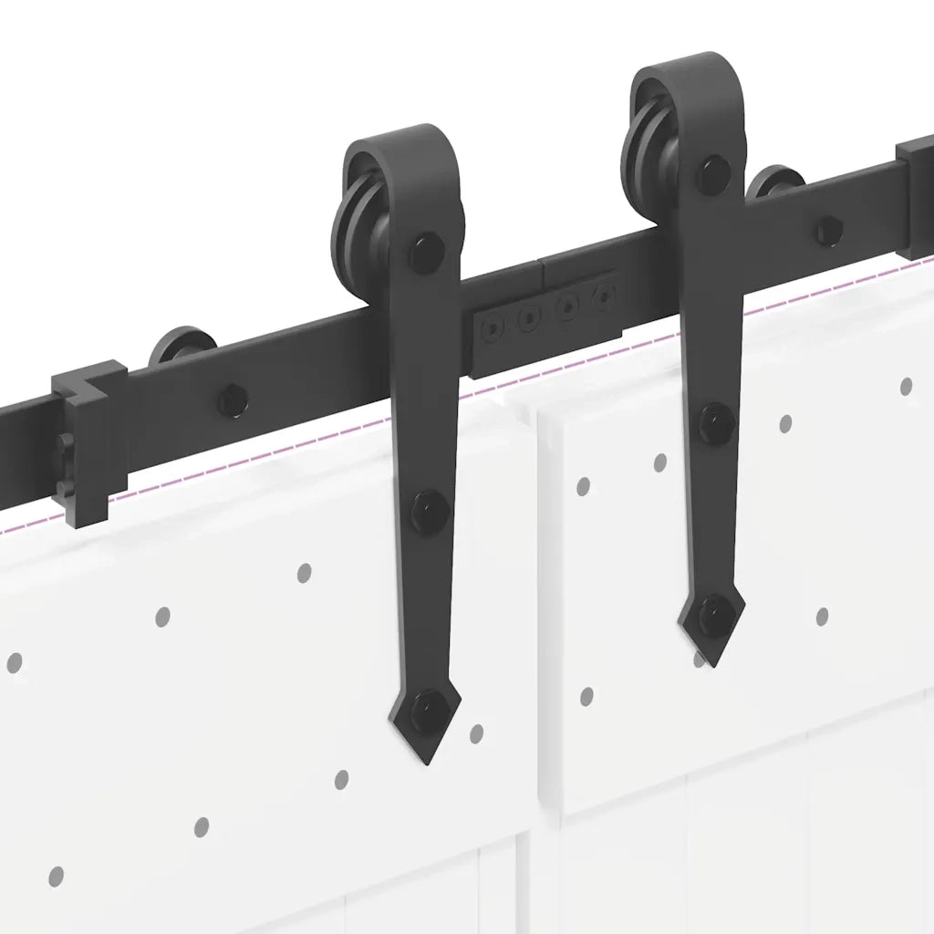 Kit di Binari per Porte Scorrevoli 305 cm Acciaio Nero 3295781