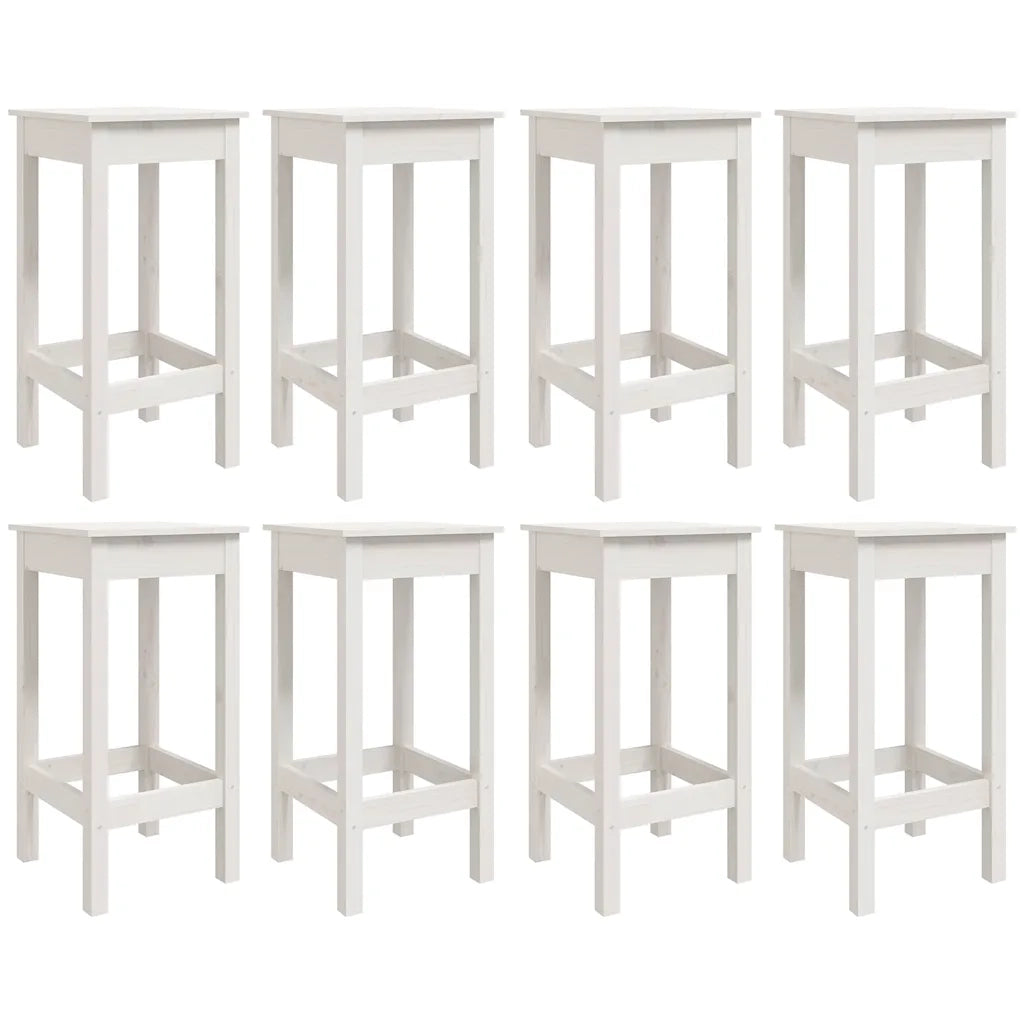 Set Bar da Giardino 9 pz Bianco in Legno Massello di Pino