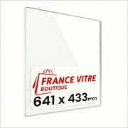641 x 433 x 4 mm - Vetro per stufa a legna - vetro camino di ricambio - vetro per caminetto resistente al fuoco - France Vitre