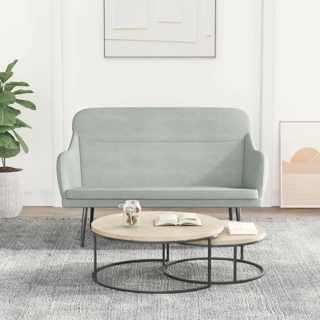 Panca Grigio Chiaro 110x76x80 cm in Velluto CFW3875430